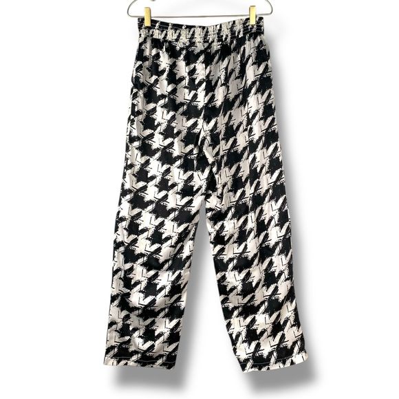 Spoon Jeans Silk Black & White Silk Pants Large -‎ 605 - Picture 1 of 8